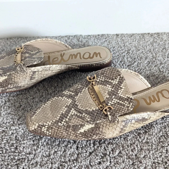 Sam Edelman Evelan Snake Skin Mules with Gold Chain sz 11 - Picture 3 of 5